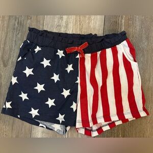 H&M USA Flag Shorts Girls 8-10Y Red White Blue 4th of July Patriotic